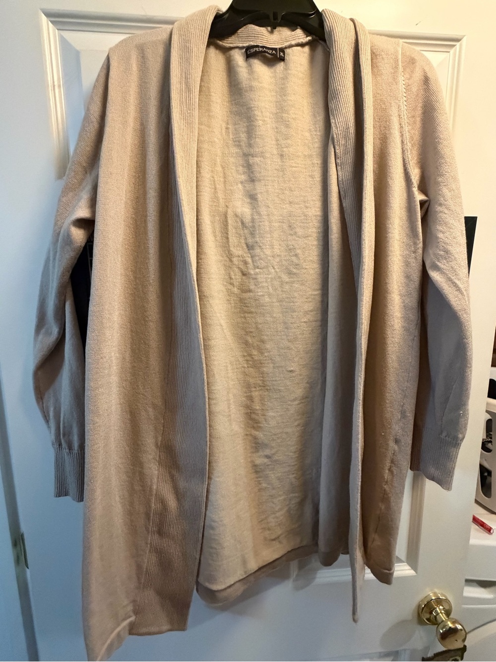 Open-Front Lightweight Cardigan in Beige - Casual Layering